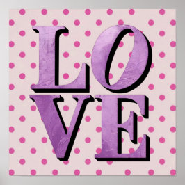Lavendel Liebe Pink Polka Dot Poster