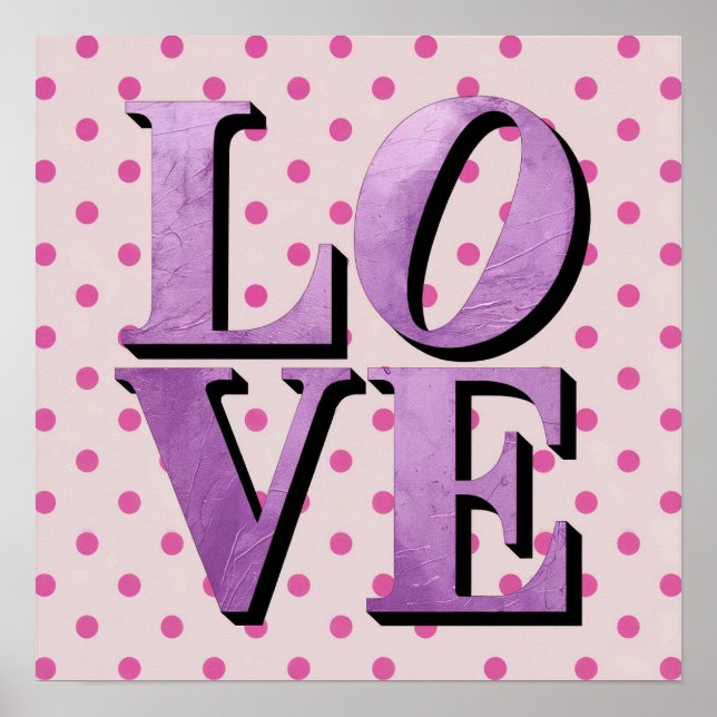 Lavendel Liebe Pink Polka Dot Poster (Vorne)