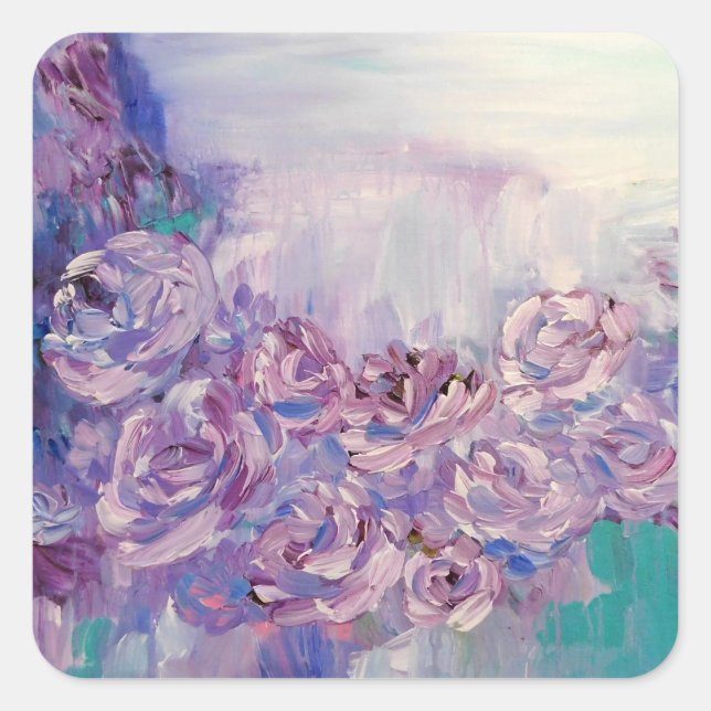 Lavendel-Liebe Quadratischer Aufkleber (Vorderseite)