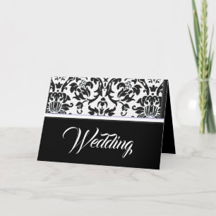 Lavendel-Liebe Schwarz-Weiß-Damaskus-Hochzeit Einladung