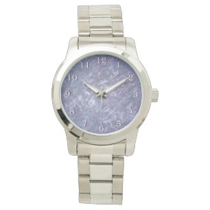 Lavendel Lila Abstrakt Metallischer Pinselstrich Armbanduhr