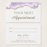 Lavendel lila Agate Terminierungskarte<br><div class="desc">elegante Terminkarte</div>