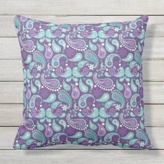 Lavendel, Lila, Aqua Mix, Match Floral Paisley Kissen
