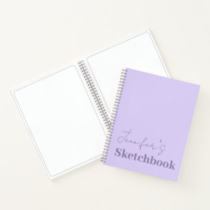 Lavendel Lila Artist Sketchbook Name Notizbuch
