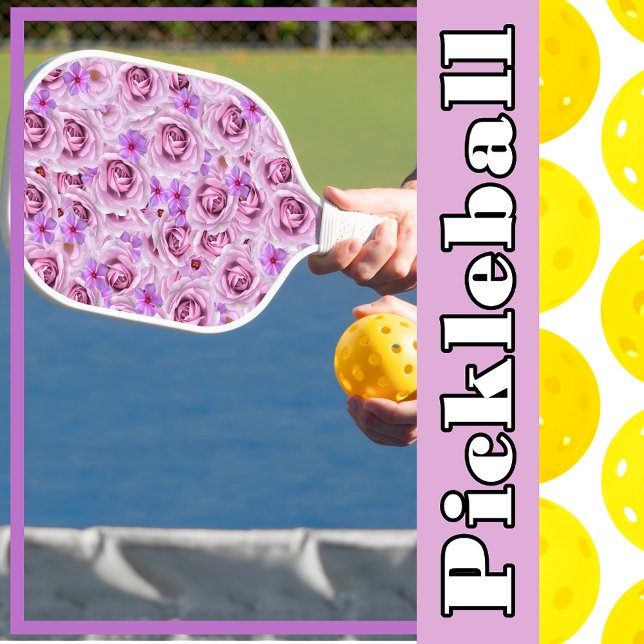 Lavendel Lila Blume Collage Floral Pickleball Schläger (Von Creator hochgeladen)