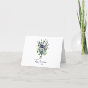 Lavendel-Lila-Blumen-Grün Dankeskarten Dankeskarte