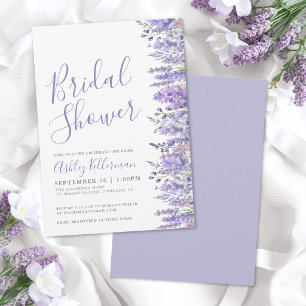 Lavendel-Lila Blumiges Brautbad Einladung