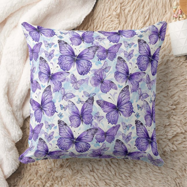 Lavendel Lila Butterfly Pattern Kissen (Decke)