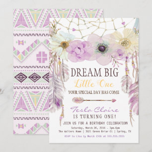 Lavendel & Lila Dream Catcher Boho Geburtstag Einladung