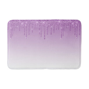 Lavendel Lila Dripping Glitzer Badematte