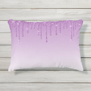 Lavendel Lila Dripping Glitzer Kissen Für Draußen