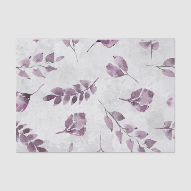 Lavendel Lila einfaches florales Wasserfarbdesign Seidenpapier (Vorderseite)