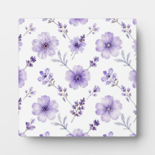 Lavendel-Lila Flachs-Blumen-Wasserfarben-Muster Fotoplatte