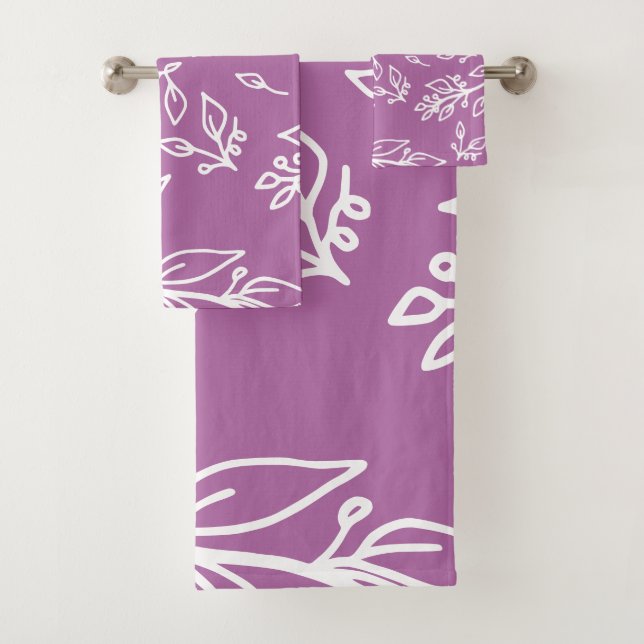 Lavendel lila floral badhandtuch set (Insitu)