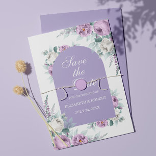 Lavendel Lila florale Save the Date Karte