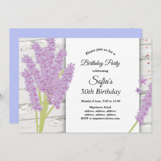 Lavendel, lila, Geburtstag Einladung