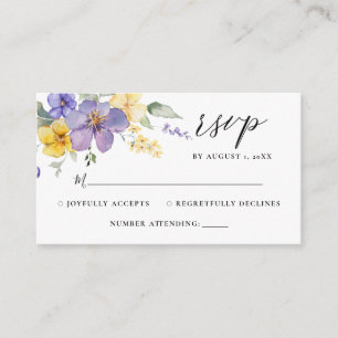 Lavendel Lila Gelbe UAWG floral Save the Date Begleitkarte