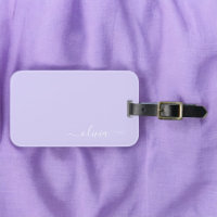 Lavendel Lila Girly Script Monogram Name Modern