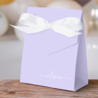 Lavendel Lila Girly Script Monogram Name Modern