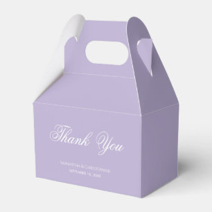 Lavendel-Lila-Hochzeit Einfache Schriftart Danke  Geschenkschachtel
