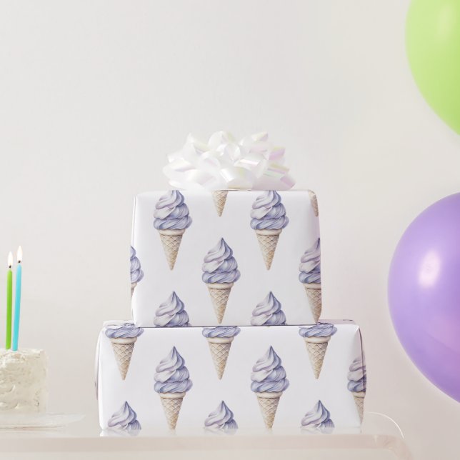 Lavendel Lila Ice Creme Cones Birthday Geschenkpapier (Partygeschenke)
