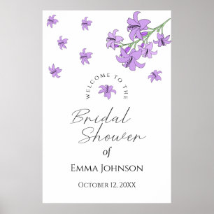 Lavendel-Lila-Lilien-Hochzeitsdusche-Willkommenssc Poster