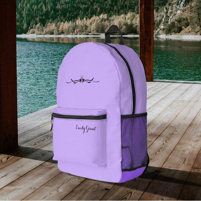 Lavendel Lila Modern Personalisiert Bedruckter Rucksack (Von Creator hochgeladen)