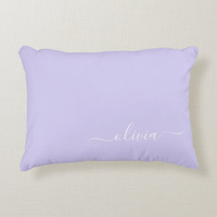 Lavendel Lila Modern Script Girly Monogram Name Dekokissen