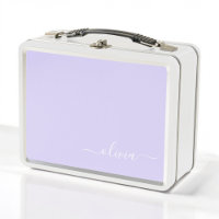 Lavendel Lila Modern Script Girly Monogram Name