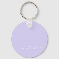 Lavendel Lila Modern Script Girly Monogram Name
