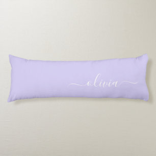 Lavendel Lila Modern Script Girly Monogram Name Seitenschläferkissen