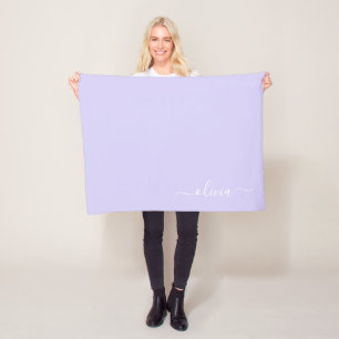 Lavendel Lila Monogram Name Modern Fleecedecke