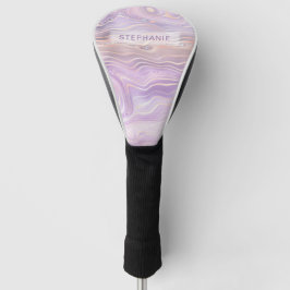 Lavendel Lila Personalisierte Marmorschicht Golf Headcover