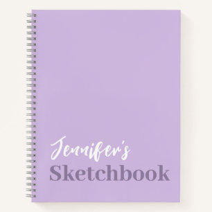 Lavendel Lila Personalisiertes Sketchbook mit Name Notizbuch