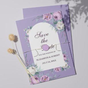 Lavendel-Lila-Pfingstrosen-Hochzeitseinladungskart Einladung