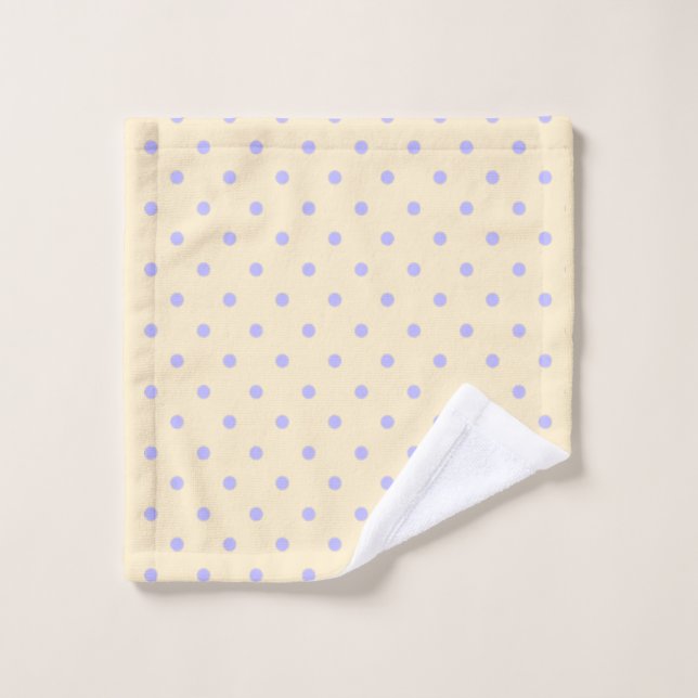 Lavendel lila Polka-Punkte und gelb Waschlappen (Waschlappen)