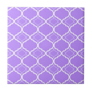 Lavendel lila Quatrefoil geometrisches Muster Fliese