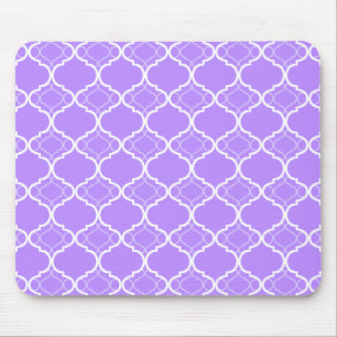 Lavendel lila Quatrefoil geometrisches Muster Mousepad