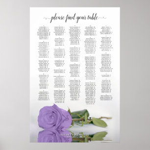 Lavendel Lila Rose Alphabetische Sitzkarte Poster