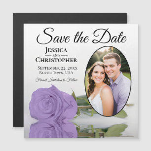 Lavendel Lila Rose Save the Date Foto Magnet