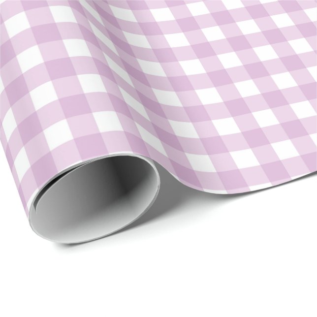 Lavendel Lila Simple Kariert Geschenkpapier (Rolleneckpunkt)