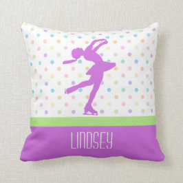 Lavendel-lila Skater helle Pastellc$polka-punkte Kissen