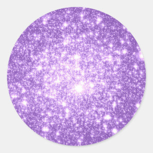 Lavendel Lila Stars Runder Aufkleber