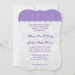 Lavendel Lila und Silver Wedding Template V2A Einladung