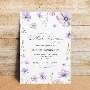 Lavendel Lila Violett Blumenfrühling Brautparty Einladung