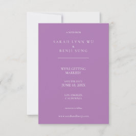 Lavendel Lila & weiß Minimalistisch modern Save The Date