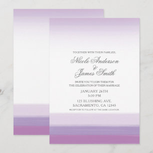 Lavendel Lila & Weiß Moderne Wasserfarben-Hochzeit Einladung