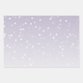 Lavendel Lila White Bokeh Confetti Geschenkpapier Set