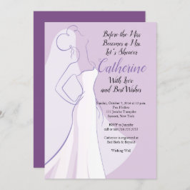 Lavendel Lila White Dress Brautparty Einladung