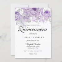 Lavendel Lila White Silver Blume Quinceanera